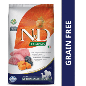Farmina N&D Pumpkin Lamb & Blueberry Grain Free Adult Medium Maxi Dog Dry Food - 12kg