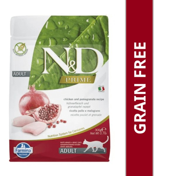 Farmina N&D Prime Chicken & Pomegranate Grain Free Adult Cat Dry Food - 10kg (2x5kg)