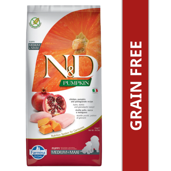 Farmina N&D Pumpkin Chicken & Pomegranate Medium Maxi Puppy Dry Food - 12kg