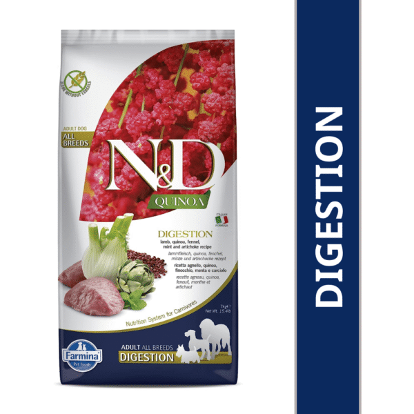 Farmina N&D Quinoa Lamb Mint & Fennel Digestion Grain Free Adult Dry Dog Food - 7kg