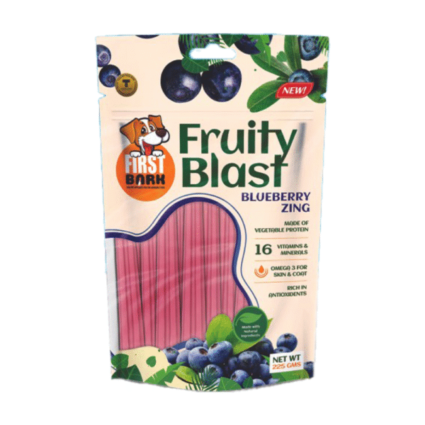 First Bark Fruity Blast Blueberry Zing Dog Treats - 3x225g