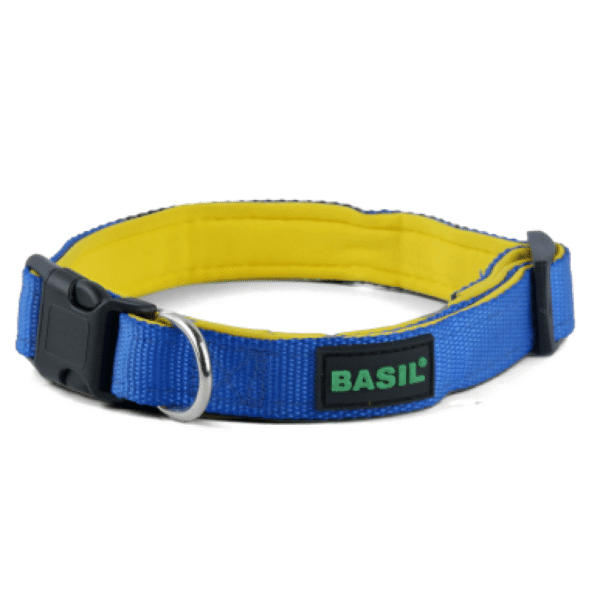 Basil Nylon Padded Collar for Dogs (Blue) - S:10 -16in Neck