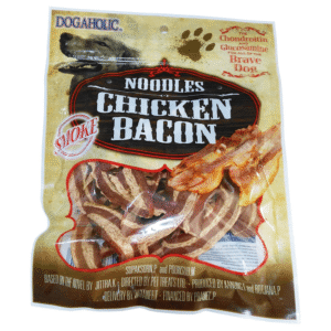 Dogaholic Noodles Smoked Chicken Bacon Strips Dog Treats - 130g