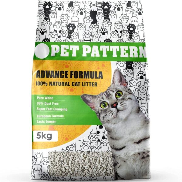 Pet Pattern Natural Clay Scented Quick Clumping Cat Litter - 2x5kg