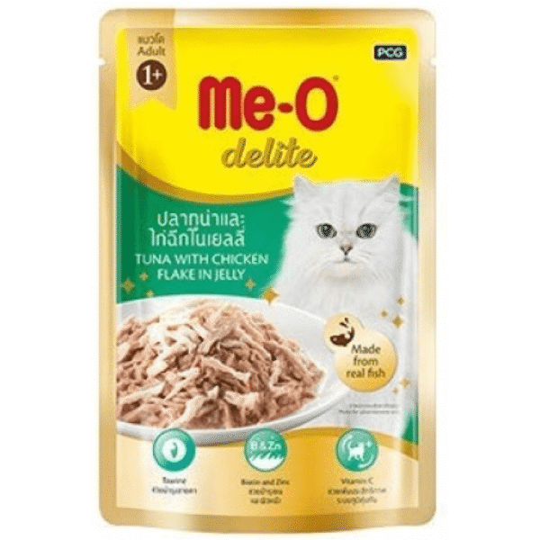 Me O Delite Tuna with Chicken Flake in Jelly Cat Wet Food - 24x70g
