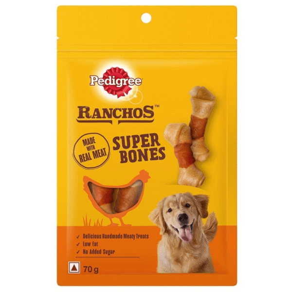 Pedigree Ranchos Super Bones Chicken & Milk Dog Treats - 6x70g