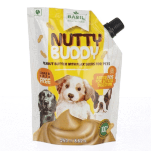 Basil Nutty Buddy Peanut Butter with Flax Seeds For Dogs - 250g