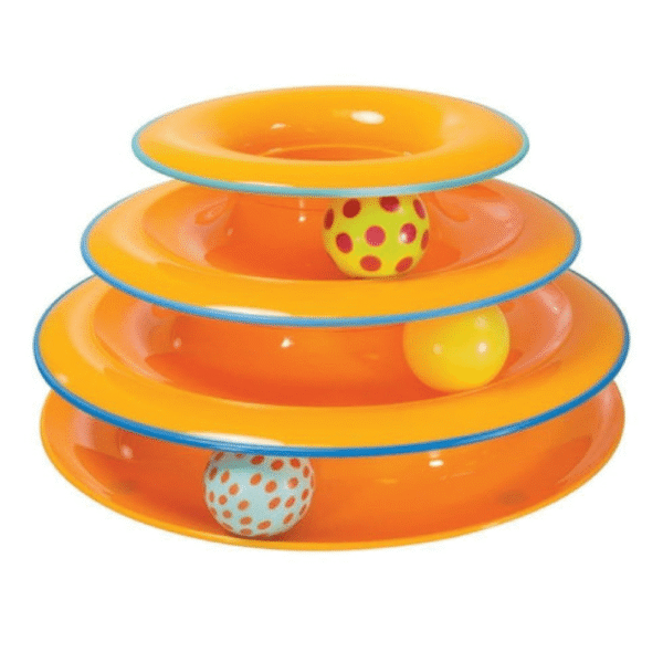 Petstages Tower of Track Three Level Active Toy for Cats (Orange) - 25x15cm