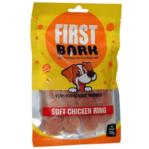 First Bark Soft Chicken Ring Dog Treats - 3x70g