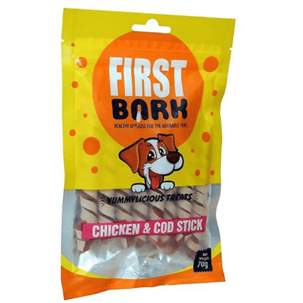 First Bark Chicken Cod Stick Dog Treats - 3x70g
