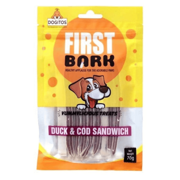 First Bark Duck and Cod Sandwich Dog Treats - 70g