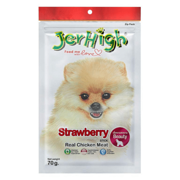 JerHigh Chicken Strawberry Dog Treats - 100g