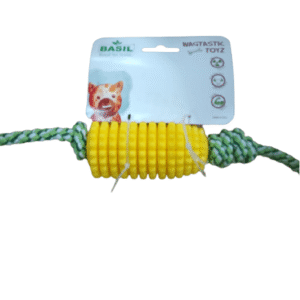 Basil Corn with Rope Toy for Dogs - Yellow