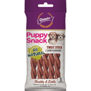 Gnawlers Puppy Snack Twist Stick Lamb Flavoured Dog Treats - 3x80g(5pcs)