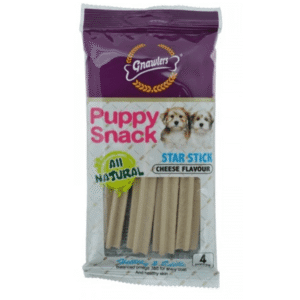 Gnawlers Puppy Snack Star Stick Cheese Flavoured Dog Treats - 3x80g(4pcs)
