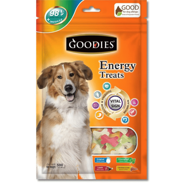 Goodies Energy Treats Mixed Flavour Bone Shaped Dog Treats - 125g