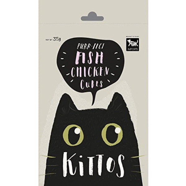 Kittos Purr fect Fish Chicken Cubes Cat Treats - 35g