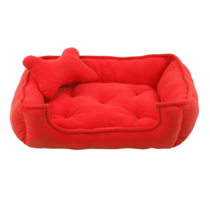 Fluffy's Luxurious Reversible Polyster Filled Bed for Dogs and Cats (Red) - L