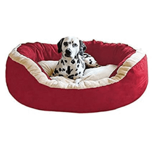 Fluffy's Pawsome Luxurious & Durable Polyester Filled Soft Bed for Dogs and Cats (Red) - L