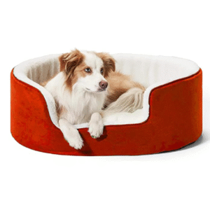 Fluffy's Petslover Warm Fleece Winter Round Shape Reversible Ultra Soft Bed with Cushion Pillow for Dogs and Cats (Red) - L