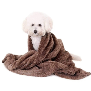 Fluffy's Petslover Breathable Soft Fleece Blanket for Dogs and Cats (Brown) - L