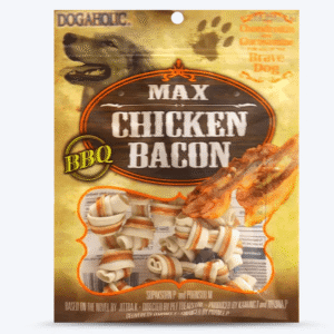Dogaholic Chicken Bacon Bone BBQ Dog Treat - 10pcs