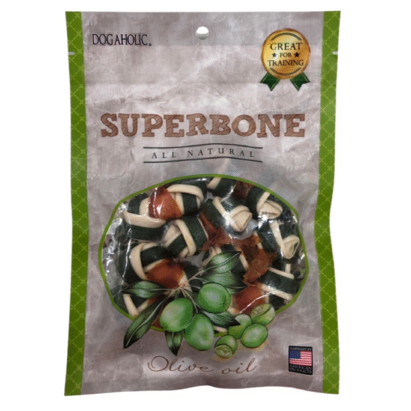 Superbone Chicken Knotted Bone with Olive Oil Dog Treat - 140g