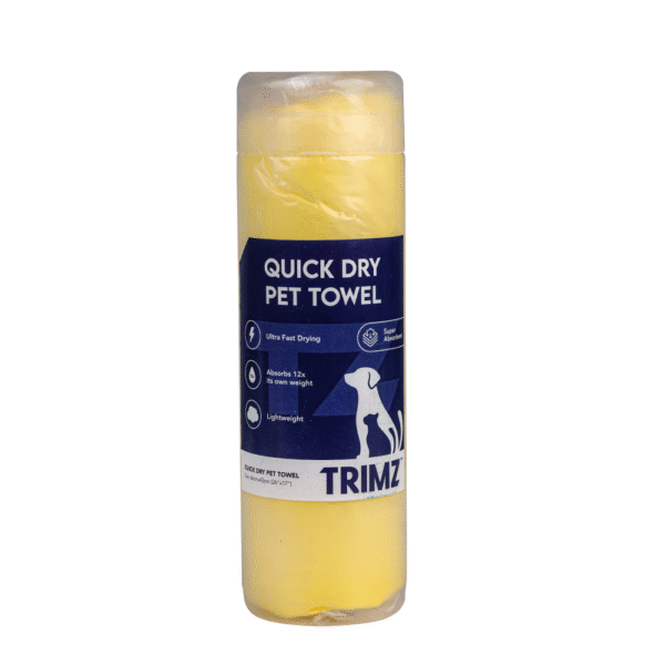 Trimz Quick Dry Absorption Towel for Dogs and Cats (Yellow) - 66x43cm