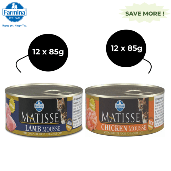 Farmina Matisse Lamb Mousse and Chicken Mousse Adult Cat Wet Food Combo (12+12) - 24x85g
