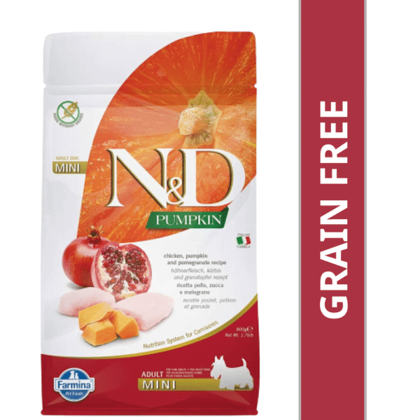 Farmina N&D Pumpkin Chicken & Pomegranate Grain Free Adult Mini Dog Dry Food - 14kg (2x7kg)