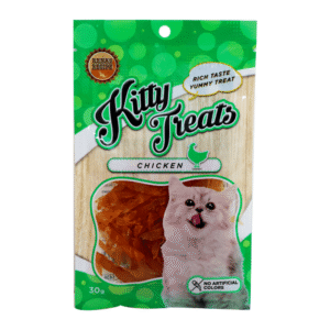Kitty Treats Soft Chicken Jerky Sliced Cat Treats - 2x30g