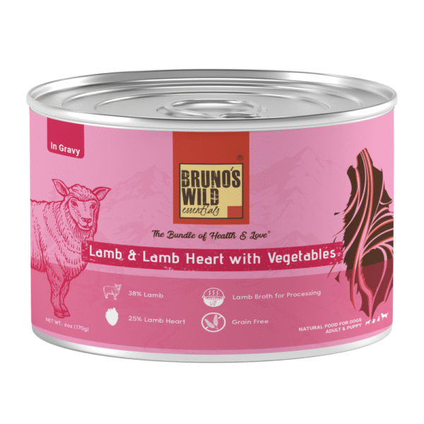 Bruno's Wild Essentials Lamb and Lambheart with Vegetable Dog Wet Food - 24x170g