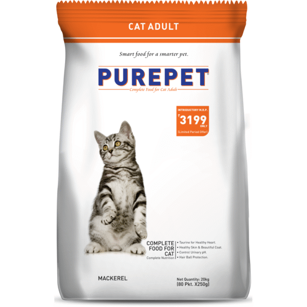 Purepet Mackerel Adult Dry Cat Food - 20kg