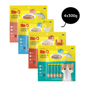 Me O Creamy Chicken & Liver, Crab, Salmon and Bonito Cat Treat Combo - 4x300g (80pcs)