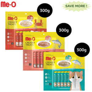 Me O Creamy Crab, Salmon and Bonito Cat Treat Combo - 3x300 (60pcs)