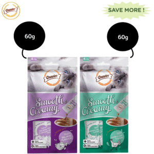 Gnawlers Chicken and Liver and Salmon Flavour Creamy Cat Treats Combo - 2x60g (8pcs)