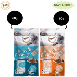 Gnawlers Chicken and Liver and Crab Flavour Creamy Cat Treats Combo - 2x60g (8pcs)