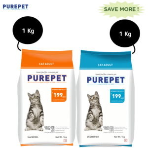 Purepet Mackerel and Ocean Fish Adult Cat Dry Food Combo - 1kg+1kg
