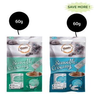 Gnawlers Chicken and Liver And Mussel Flavour Creamy Cat Treats Combo - 2x60g (8pcs)