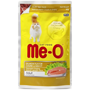Me O Salmon Flavour Chunk in Gravy Adult Cat Wet Food - 12x80g