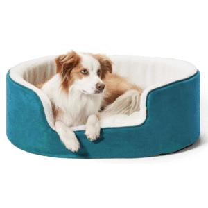 Fluffy's Petslover Warm Fleece Winter Round Shape Reversible Ultra Soft Bed with Cushion Pillow for Dogs and Cats (Sky Blue) - L