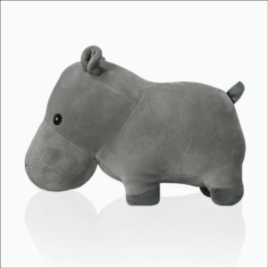 Basil Cuddly Soft Hippo Plush Toy for Dogs and Cats (Grey) - 27x25cm