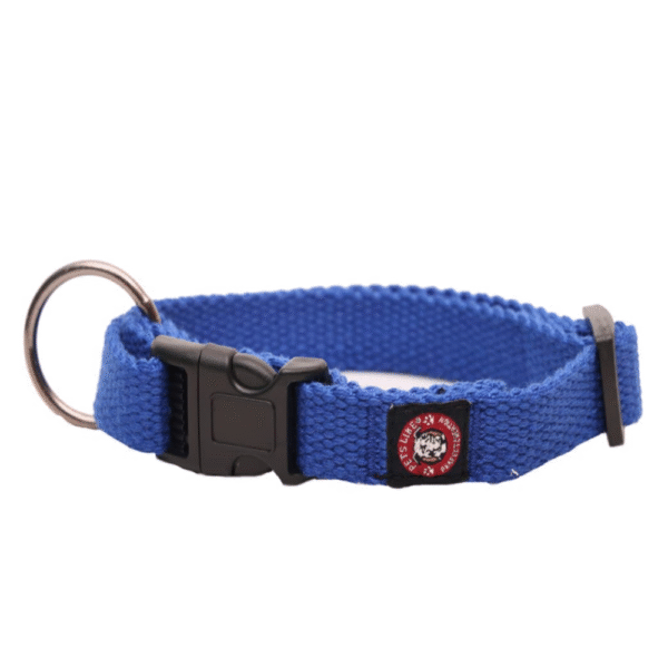 Pets Like Spun Polyester Clip Collar for Dogs (Blue) - L:17 -27in Neck