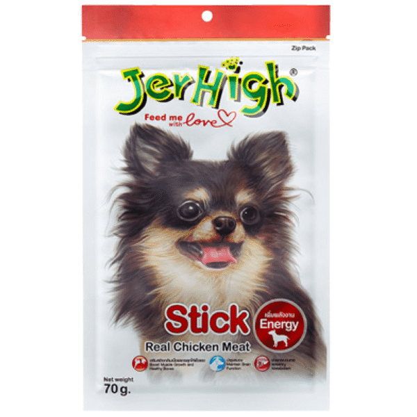 Jerhigh Real Chicken Meat Stick Dog Treats - 6x70g