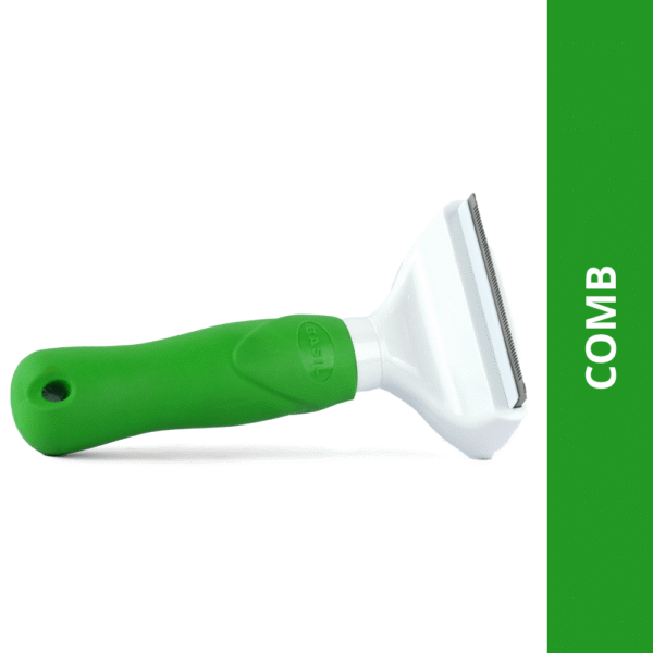 Basil De Shedding Comb with Auto Release Button for Dogs and Cats (Green) - 21cm