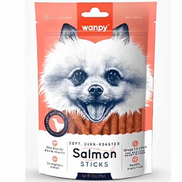 Wanpy Oven Roasted Salmon Stick Dog Treats - 100g