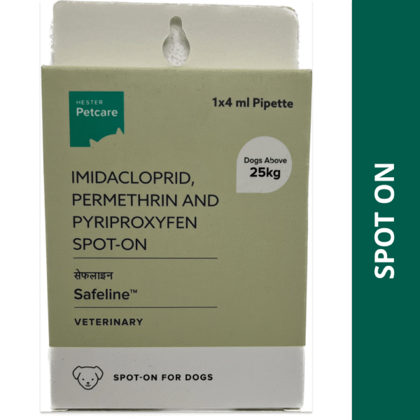 Hester Safeline (Imidacloprid) Tick and Flea Control Spot On for Dogs - 4 -10kg