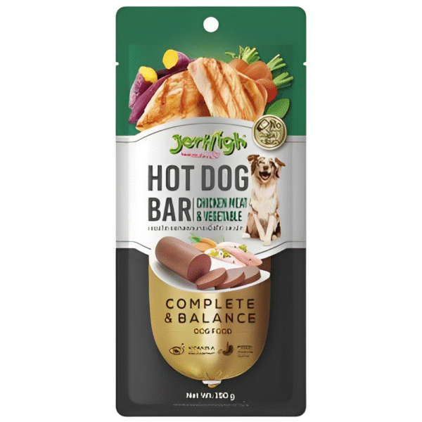 JerHigh Chicken & Vegetable Hot Dog Bar Dog Treats - 150g
