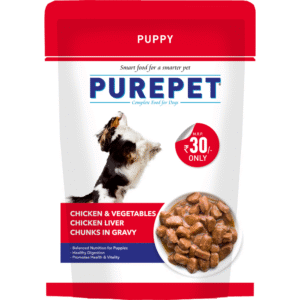 Purepet Chicken & Vegetable Chunks in Gravy Puppy Dog Wet Food - 24x70g
