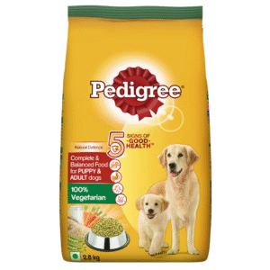 Pedigree 100% Vegetarian Dry Dog Food for Puppy and Adult Dogs - 2.8kg